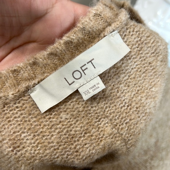 LOFT XL Caramel Brown Tunic Long Sleeve Sweater Wool - Picture 3 of 9